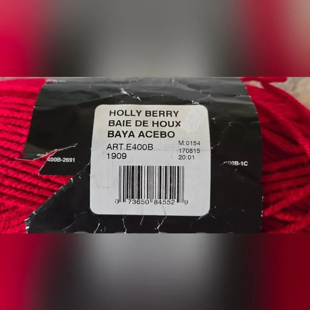 Red Heart Love Yarn- Purple, Bluebell, Violet & Holly Berry Red